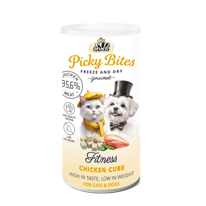 Pet’s Dessert Recompense Picky Bites Fitness Cuburi de Pui [2]