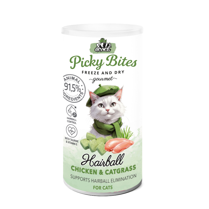 Pet’s Dessert Recompense Picky Bites Hairball cu Pui si Iarba Pisicii (Catgrass) [2]