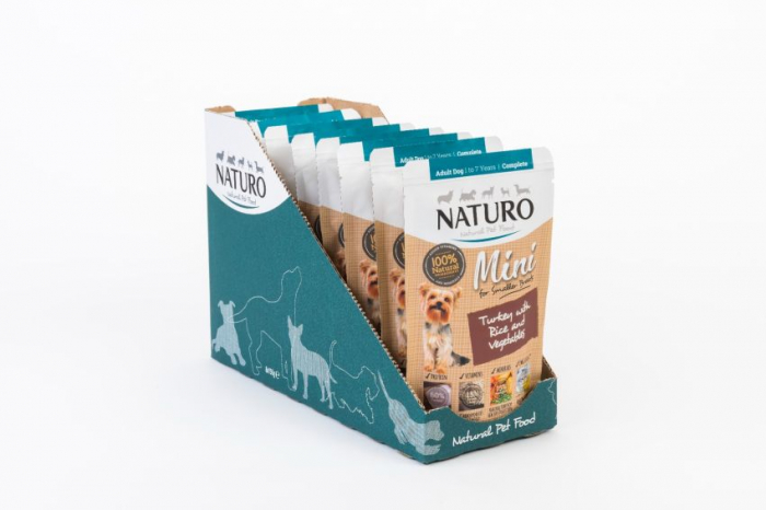 Pouch Naturo Dog Adult Mini cu Carne de Curcan si Orez 150 Gr [2]