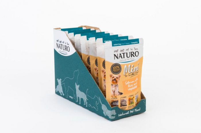 Pouch Naturo Dog Adult Mini cu Somon si Orez 150 Gr [2]