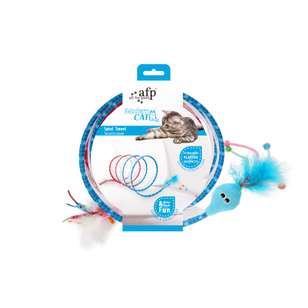 Pisici - All for Paws Jucarie Tunel Spiral Roz/Albastru pentru Pisici