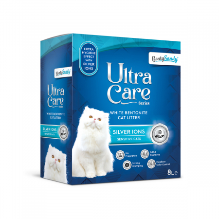 Nisip, Silicat si Asternuturi pentru Pisici - Asternut Igienic Ultra Care Ioni de Argint pentru Pisici Sensibile