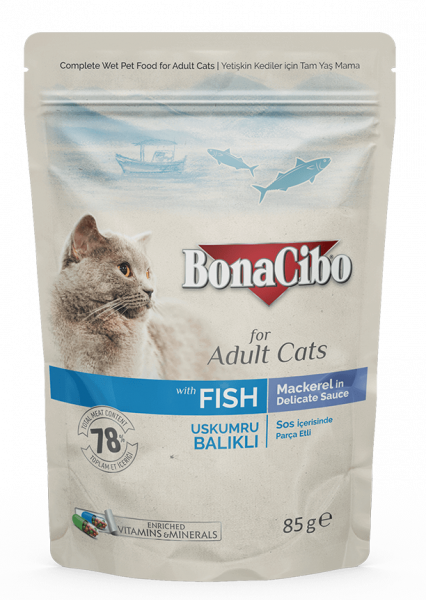 BonaCibo - 12 x BonaCibo Adult Pisica Macrou Plic