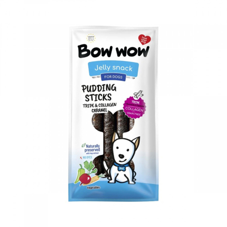 Recompense si Delicii pentru Caini - Bow Wow Recompense pentru Caini Salam cu Burta de Vita , Colagen si Legume 6Buc/Folie