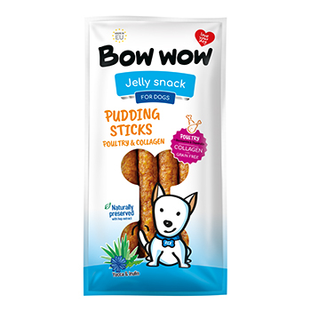 Recompense si Delicii pentru Caini - Bow Wow Recompense pentru caini salam de pui, colagen, yucca&inulina 6buc/pach