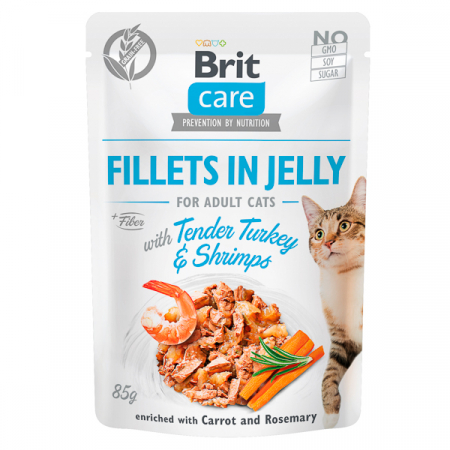Brit Care - Brit Care Cat Fileuri de Curcan si Creveti in Jeleu 85 Gr