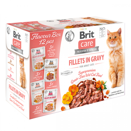 Pisici - Brit Care Cat Mix Fileuri in Sos 12x85 Gr