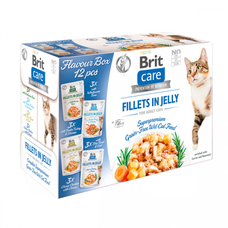 Pisici - Brit Care Cat Mix Fileuri Savuroase in Jeleu 12x85 Gr