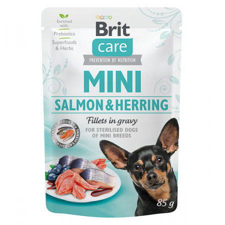 Brit Care - Brit Care Dog Mini Salmon and Herring Sterilised Fillets in Gravy Plic 85 G