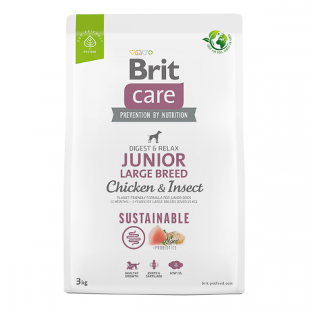 Brit Care - Brit Care Dog Sustainable Junior Large Breed cu Pui si Insecte