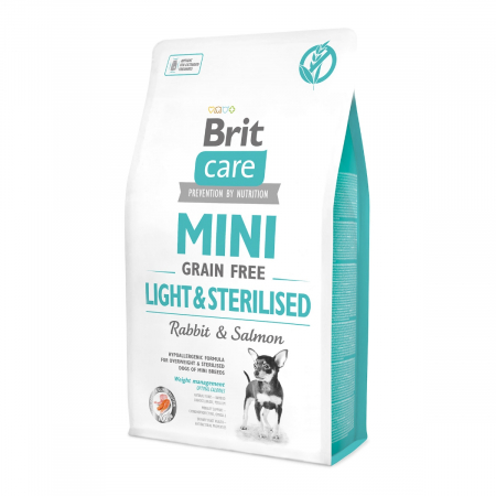 Brit Care - Brit Care Mini Grain Free Light and Sterilised cu Iepure si Somon