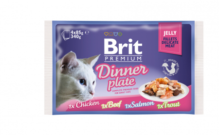 Brit Premium - Brit Premium Cat Adult Dinner Plate in Jeleu Multipack (4 x 85 g)