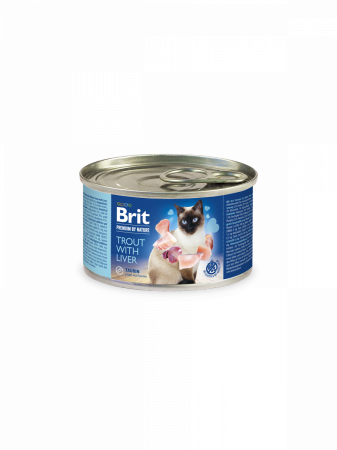 Brit Premium - Brit Premium Cat Adult Pastrav cu Ficat Conserva 200 Gr