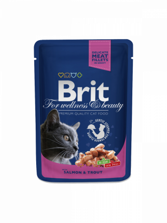 Brit Premium - Brit Premium Cat Adult Somon si Pastrav Plic