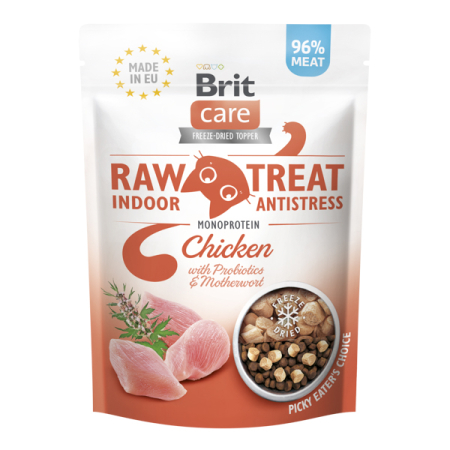 Recompense si Delicii pentru Pisici - Brit Raw Treat Cat Indoor & Antistress 40 Gr