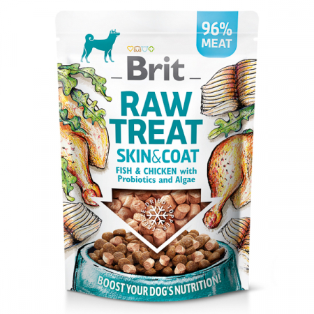 Recompense si Delicii pentru Caini - Brit Raw Treat Skin & Coat Fish & Chicken 40 g