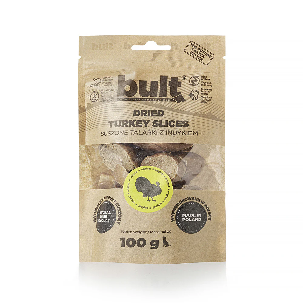 Recompense si Delicii pentru Caini - Bult Recompense Felii de Curcan Uscate 100 Gr