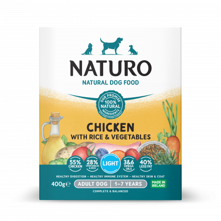Naturo - Caserola Naturo Adult Light cu Carne de Pui, Orez si Legume 400g