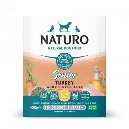 Naturo - Caserola Naturo Senior cu Carne de Curcan, Orez si Legume 400g