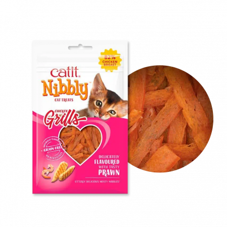 Recompense si Delicii pentru Pisici - Catit Nibbly Grills cu Pui si Creveti 30 Gr