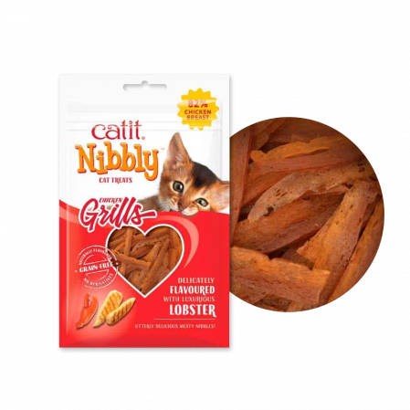 Recompense si Delicii pentru Pisici - Catit Nibbly Grills cu Pui si Homar 30 Gr