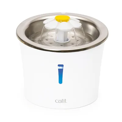 Fantani si Adapatoare - Catit Pixi Fantana Stainless Steel Flower cu Led pentru Pisici 3 L