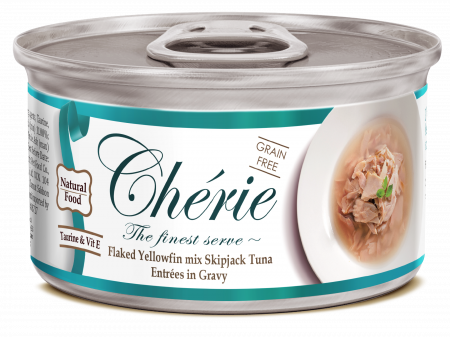 Cherie - Cherie Adult Cat Grain Free Fulgi de Ton in Sos de Legume