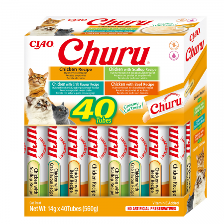Pisici - Churu Cat Varieties Recompense Cremoase cu Pui 40 buc