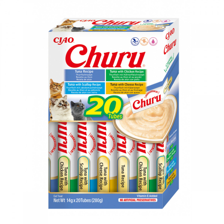Recompense si Delicii pentru Pisici - Churu Cat Varieties Recompense Cremoase cu Ton 20 buc
