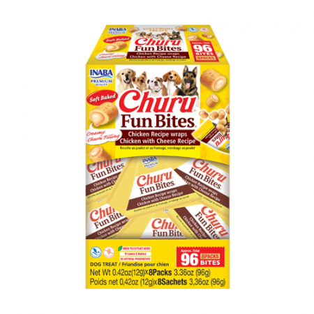 Recompense si Delicii pentru Caini - Churu Dog Fun Bites Recompense pentru Caini cu Pui si Branza