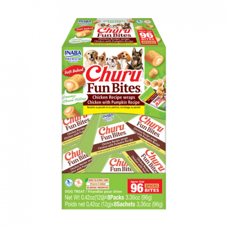 Caini - Churu Dog Fun Bites Recompense pentru Caini cu Pui si Dovleac