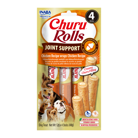 Recompense si Delicii pentru Caini - Churu Dog Rolls Joint Support Recompense cu Pui pentru Caini