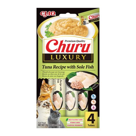 Recompense si Delicii pentru Pisici - Churu Luxury Recompensa Cremoasa Reteta cu Ton si Sole fish