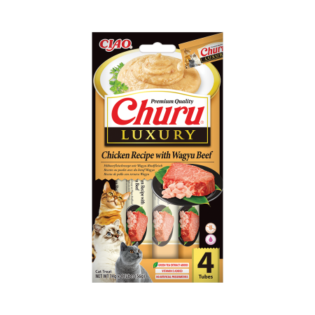 Recompense si Delicii pentru Pisici - Churu Luxury Recompensa Cremoasa Reteta cu Ton si Vita Wagyu