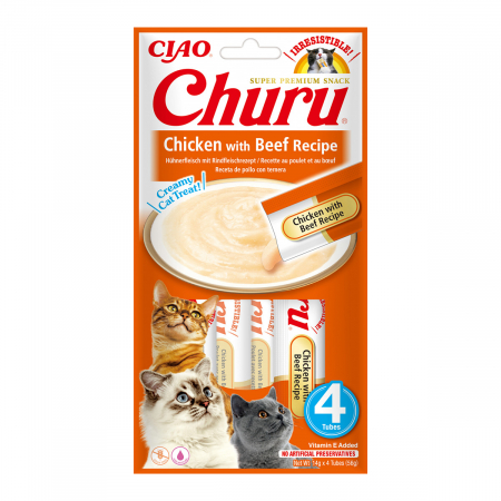Recompense si Delicii pentru Pisici - Churu Recompensa Cremoasa cu Pui si Vita