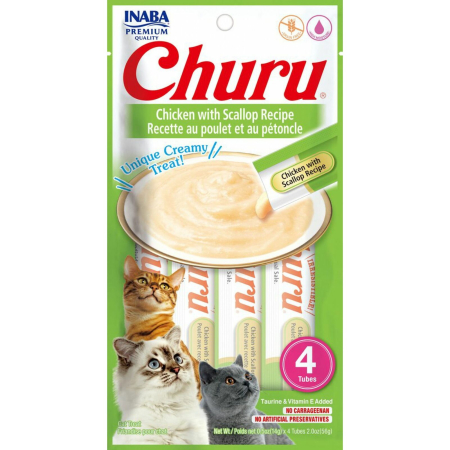 Recompense si Delicii pentru Pisici - Churu Recompensa Cremoasa Reteta cu Pui si Scoici