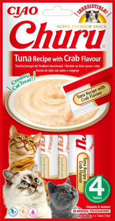 Recompense si Delicii pentru Pisici - Churu Recompensa Cremoasa Reteta Ton cu aroma de crab