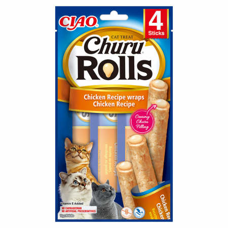 Recompense si Delicii pentru Pisici - Churu Rolls Recompense pentru Pisici cu Pui