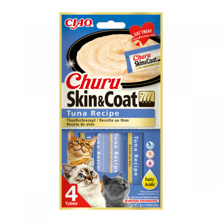 Recompense si Delicii pentru Pisici - Churu Skin&Coat Recompensa cu Ton