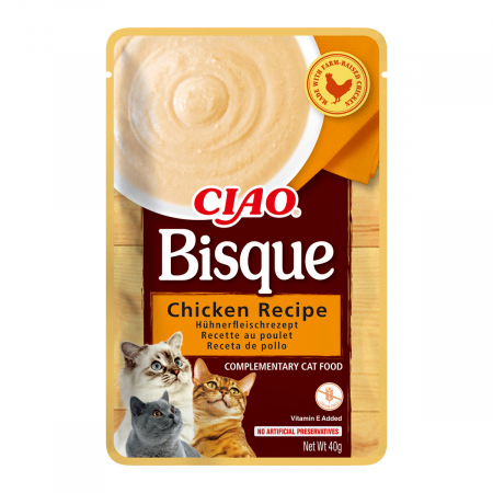 Recompense si Delicii pentru Pisici - Ciao Churu Bisque pentru Pisici cu Pui