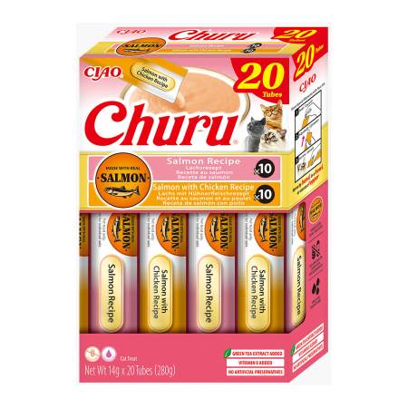 Pisici - Ciao Churu Cat Variety Recompense Cremoase cu Somon si Pui  20 Buc