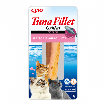 Recompense si Delicii pentru Pisici - Ciao Churu File de Ton la Gratar in Supa cu Aroma de Crab