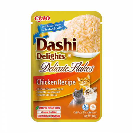 Recompense si Delicii pentru Pisici - Ciao Dashi Delights Delicate Flakes Reteta cu Pui