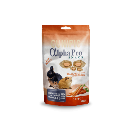Hrana Rozatoare - Cunipic Alpha Pro Snack cu Morcovi pentru Rozatoare 50 Gr
