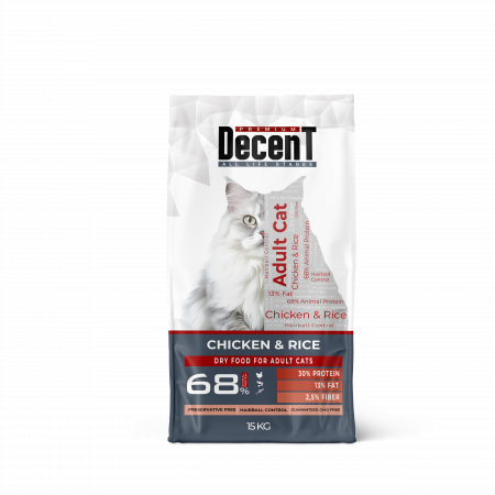 Decent - DecenT Adult Cat Hairball Care cu Pui si Orez