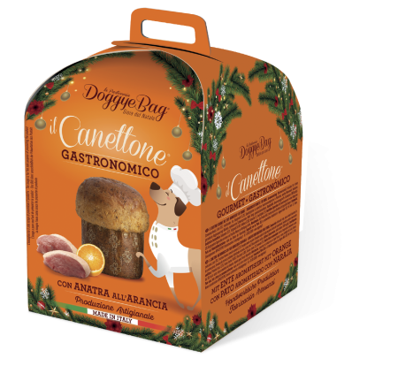 Recompense si Delicii pentru Caini - Doggyebag Canettone Gastronomic cu Rata si Portocale 125 Gr