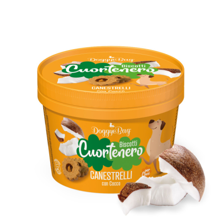 Recompense si Delicii pentru Caini - Doggyebag Cuortenero Canestrelli Biscuiti Artizanali cu Nuca de Cocos 150 Gr