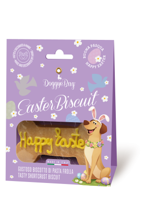 Recompense si Delicii pentru Caini - Doggyebag Happy Easter Biscuit Artizanal in Forma de Os pentru Caini 30 Gr