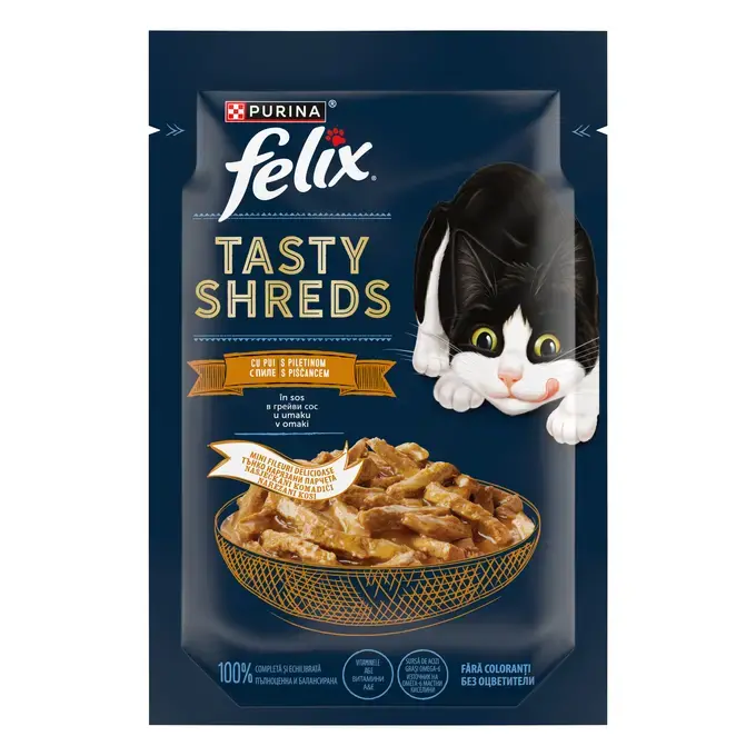 Felix - Felix Tasty Shreds cu Pui in Sos 80 Gr