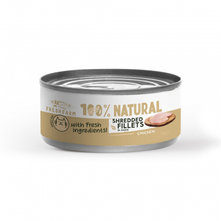 Fresh Farm - Fresh Farm Cat Schredded Fillets cu Pui in Sos 70 Gr